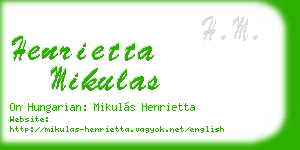 henrietta mikulas business card